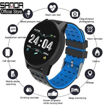 

SANDA Smart Watch Heart Rate Monitor Blood Pressure Sports Smart Bracelet for Android IOS Fitness Tracker Waterproof Smartwatch