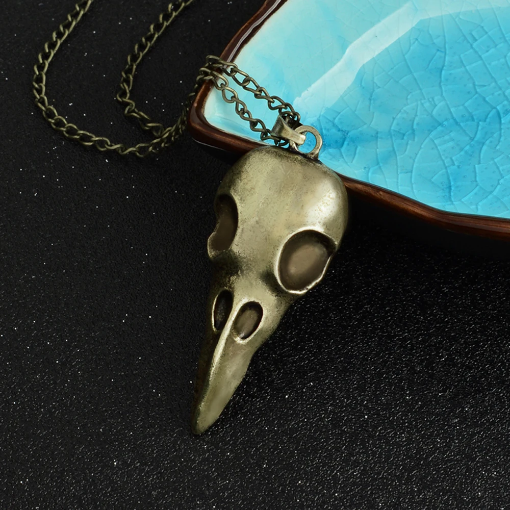 Модное мужское ожерелье викинговское с вороном череп амулет Руна ворона Бронзовый Серебристый цепь готичный панк стиль кулон ожерелье s ювелирные изделия