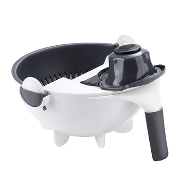 

Multifunctional Vegetables Meat Slicer Grater Shredder DIY Set with Big Capacity Jar with Basket Manual Manuomotive Mini Size