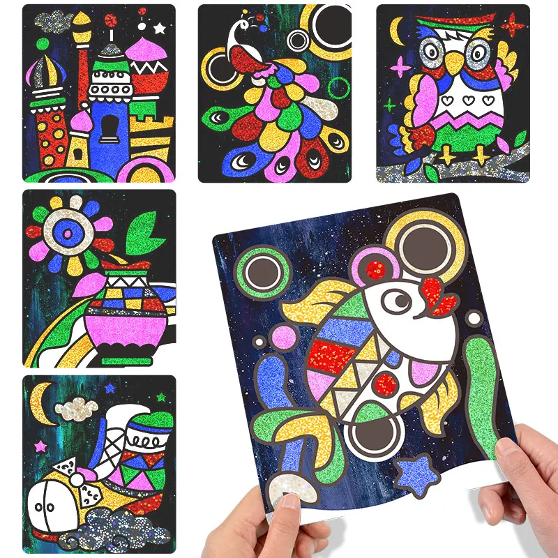 Greatest  Color Glitter Paper Magic Art Painting Drawing Toys Kids Coloring DIY Crafts Learning Education Col