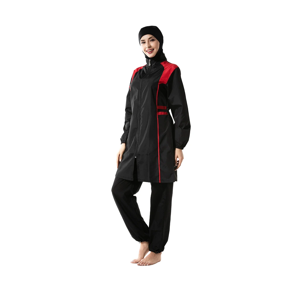 Yongsen женский Мусульманский купальник брюки с капюшоном Burkinis Купальник костюм хиджаб из трех частей элегантный спортивный модный Исламская пляжная одежда