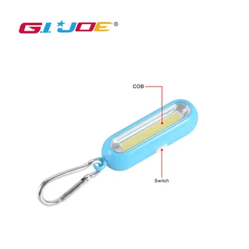 

GIJOE cob keychain light led portable floodlight waterproof plastic shell use 1*AAA battery flashlight 4 modes new applicable