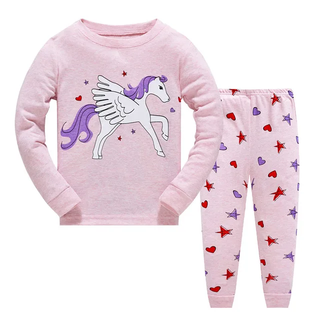 Повседневные хлопковые домашние пижамные комплекты для девочек; детские пижамы с длинными рукавами с героями мультфильмов; комплекты одежды; Детский Повседневный пижамный комплект для девочек - Цвет: Model  23
