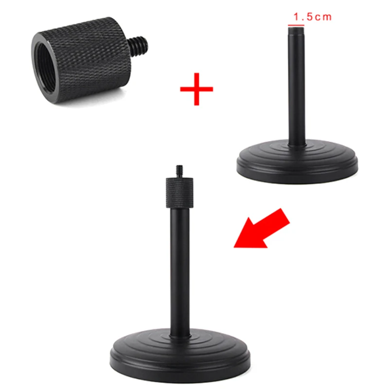 Thread adapter microphone stand 5/8" 27 female to 1/4" 20 male camera tripod