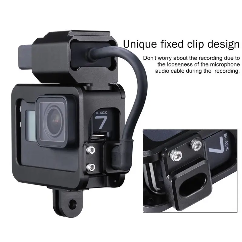 V3 Pro металлический Vlog чехол клетка для Gopro Hero черный 7 6 5 холодный чехол для обуви с батарея для микрофона адаптер микрофонный зажим для кабеля