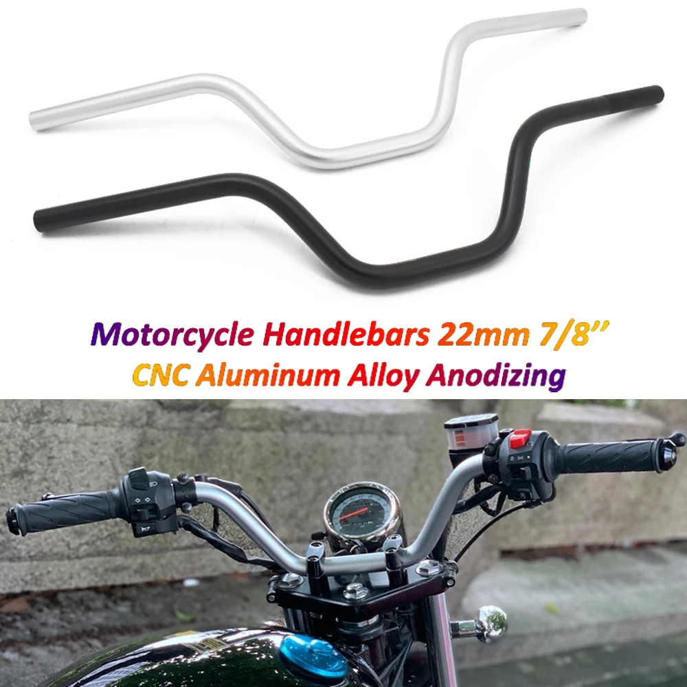 

Universal for Renthal Motorcycle Handlebar 22mm 7/8‘’ Aluminum Alloy Motorbike Retro Steering Wheel for GN SR guidon de moto