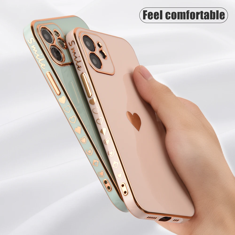 Solid Plating Lens Protection Phone Case For iPhone 12 11 Pro Max X XR XS Max 7 8 6 6s Plus SE 2020 13 Pro Max Soft Cover Case