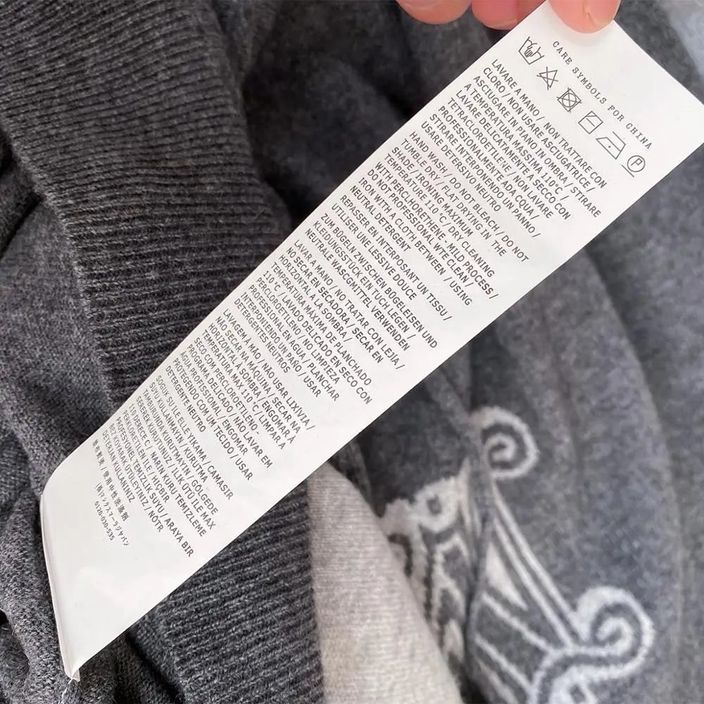 100% Cashmere Womens Letter Knit Sweater Casual