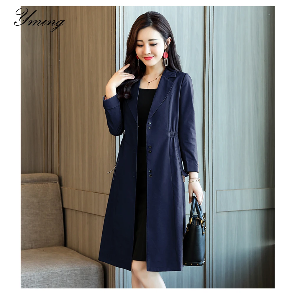 

Женская Осенняя куртка YMING средней длины, однослойная куртка, тонкая ветровка, повседневная женская одежда для выходных и путешествий