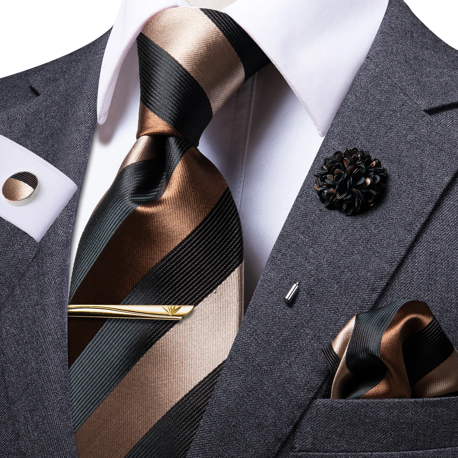 S&W SHLAX&WING Cravates pour hommes en soie rouge marron ensemble de cravate formelle pour le mariage des hommes 