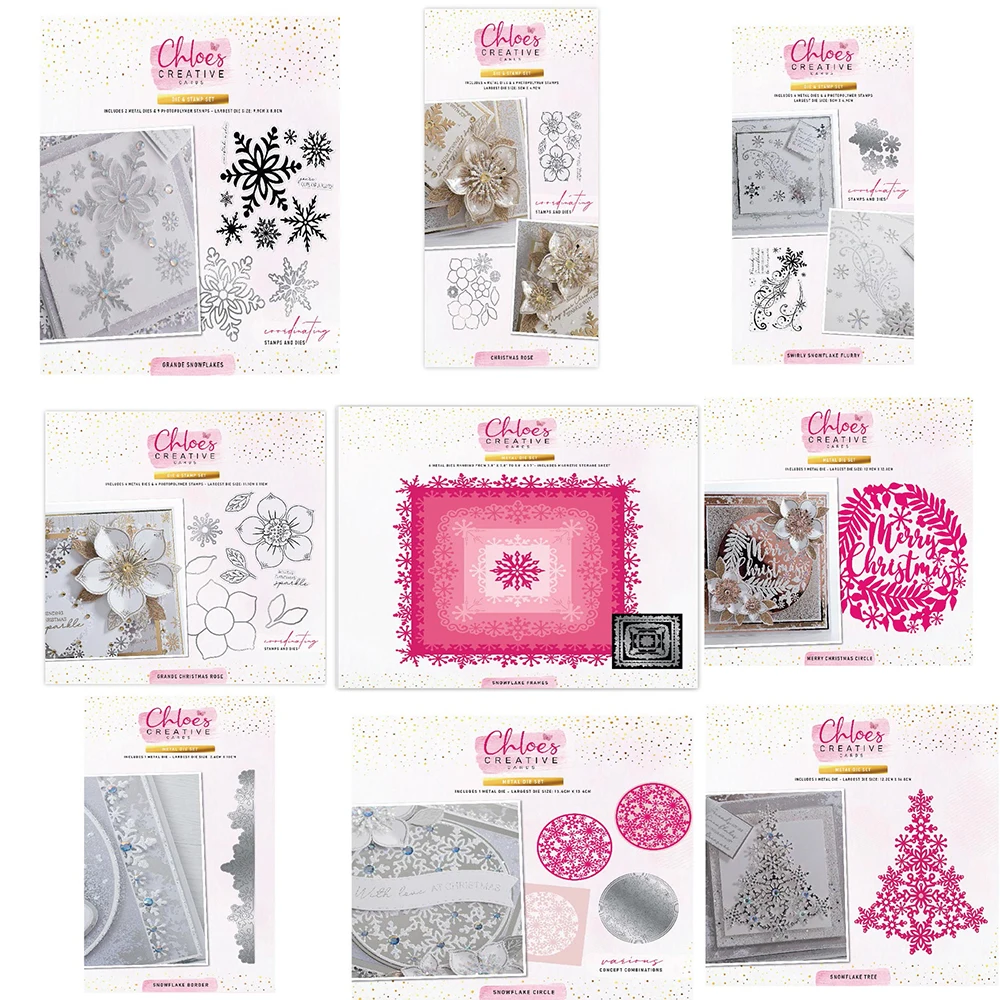 

Christma Pretty Snowflakes Metal Cutting Dies and Stamps Diy Scrapbooking Card Stencil Paper Cards Make AlbumsHandmade