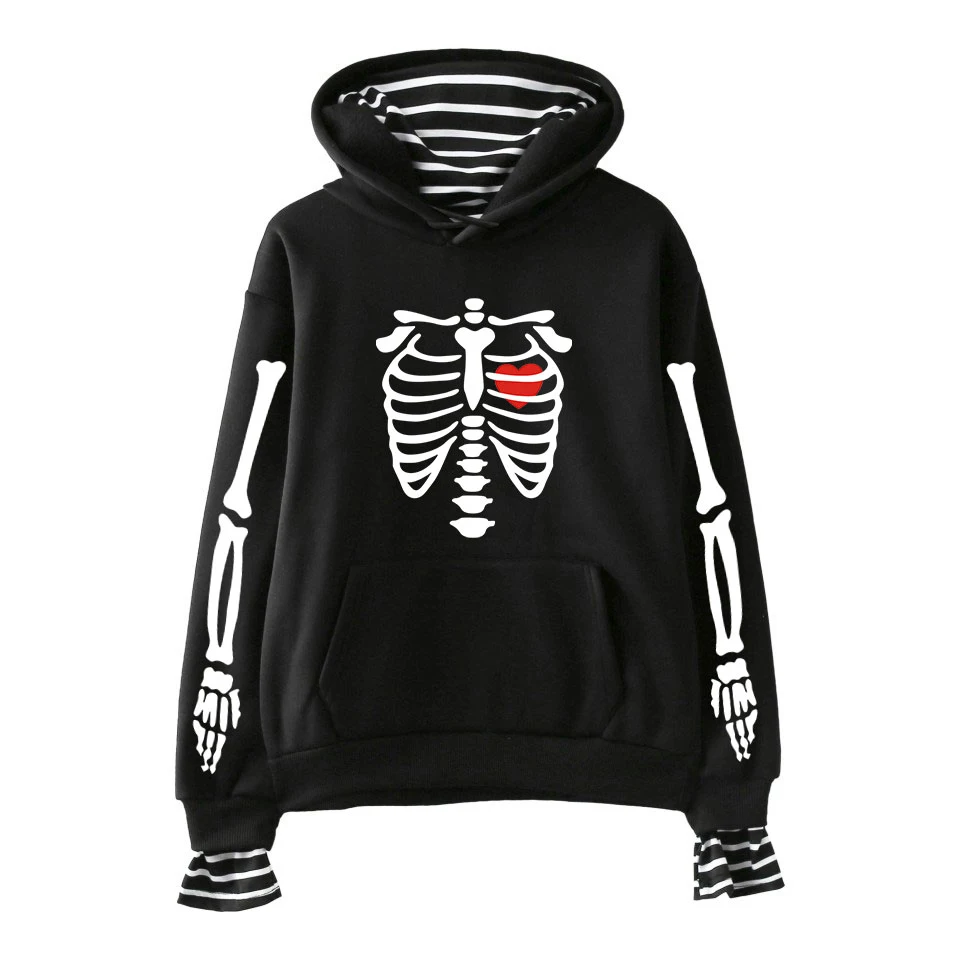 2019 New Social Harajuku Hoodies HALLOWEENR ghost Fake two-piece man Hoodies For boy
