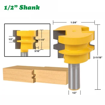 

1PC 1/2" 12.7MM Shank Milling Cutter Wood Carving Glue Joint Router Bit Tenon Milling Cutter Wood Reversible Woodworking Chisel