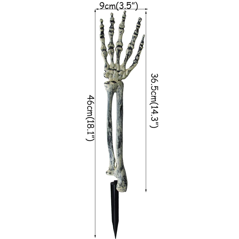 Fake Skeleton Halloween Trick Props Plastic Lifelike Skull Bones Arm Figurine Halloween Party Decoration For Haunted House Home