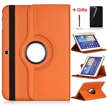 

For Samsung Galaxy Tab 3 10.1'' Tablet Case 360 Degree Rotating Flip Cover for Samsung P5200 P5220 P5210 GT-P5200 with Film+Pen