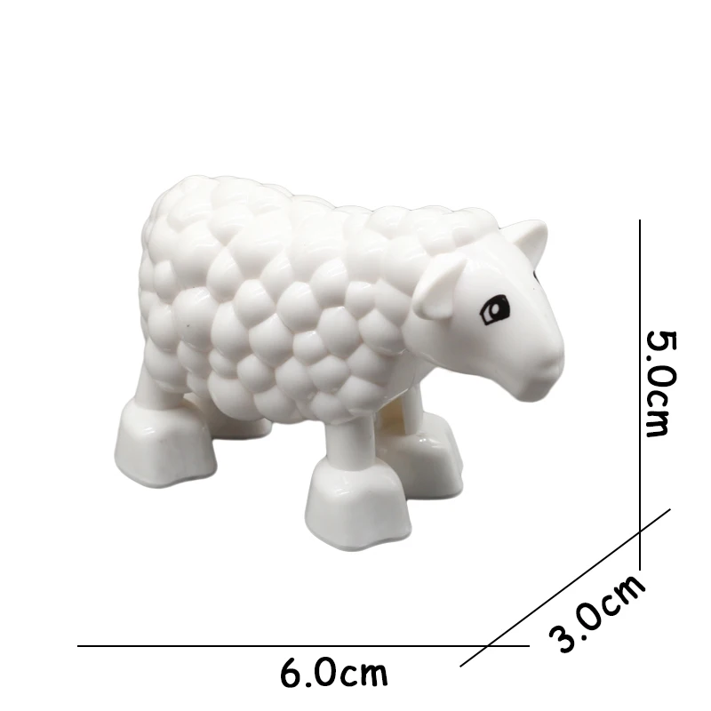 Big Size Building Blocks Animal Accessories Farm Figures Pig Rabbit Chicken Duck Dog Cat Bird horse Cow Sheep DIY Toys Gifts
