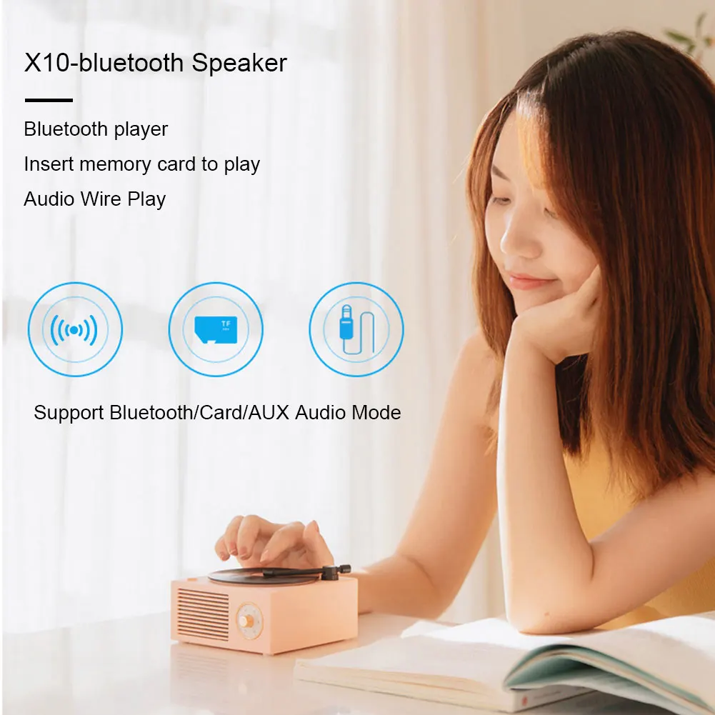 Настольный Встроенный микрофон Bluetooth динамик usb зарядка подарок милый аудио беспроводной стерео портативный MP3 музыка Ретро Поддержка карты мини