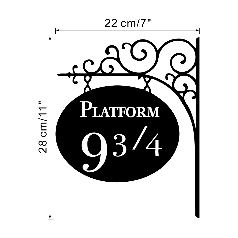 VA3177N-A Гарри Поттер Платформа 9 3/4 Kings Cross наклейка на дверь виниловая Съемная Наклейка на стену s выдалбливают обои для детской комнаты домашний декор - Цвет: VA3177N-A