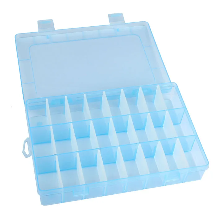 Регулируемая 24 отсека коробка для хранения прозрачный пластик Практичный чехол для ювелирных изделий серьги кольца ювелирные изделия Дисплей Органайзер коробка