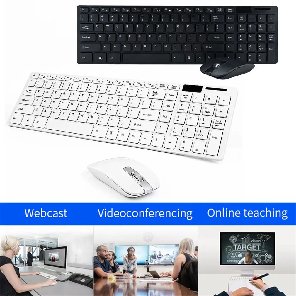 Wireless Keyboard And Mouse Mini Multimedia Keyboard Mouse Combo Set For Notebook Laptop Mac Desktop Office Supplies-3