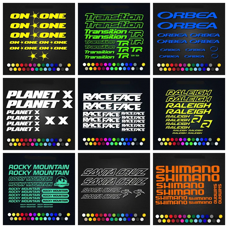 MTB DH 자전거 도로 라이딩 데칼 반사 스티커, 자전거 프레임 장식, 레이싱 이름 스티커 