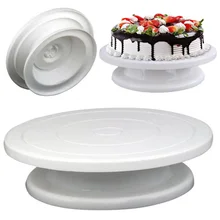 Пластик торт плита поворотный стол вращающийся против скольжения круглая подставка для торта украшения торта поворотный стол Кухня DIY выпечка инструмент