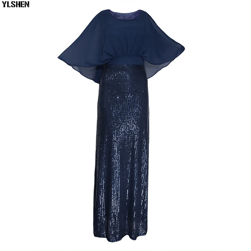 Elastic Sequins Africa Clothing African Dresses For Women Fashion Style Bat Sleeve Robe Africain Long Maxi Dress African Clothes 06