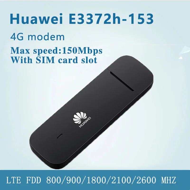 Разблокированный HUAWEI E3372 E3372h-153 E3372s-153 150 Мбит/с 4G LTE модем ключ USB палка Datacard мобильный широкополосный PK E8372 E3272