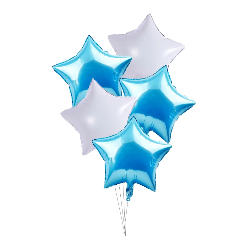 5pcs star balloons-H Красное Сердце Звезда фольгированный шар с днем рождения металлические хромированные шары детский душ свадебный Декор День Святого Валентина баллон гелия - Цвет: 5pcs star balloons-H