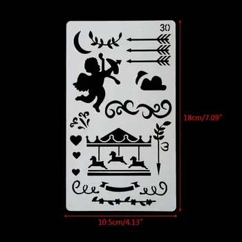 

30Pcs Kids Cartoon Drawing Molds Plastic Children Painting Stencils DIY Paper Art Craft Card Label Scrapbook Bookmark Toy