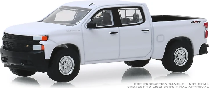 GreenLight 1:64 2019 Chevrolet Silverado 1500 WT белый бутиковый автомобиль из сплава игрушки для