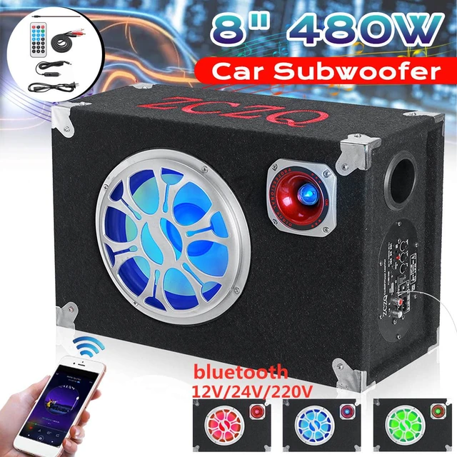 Caja de Altavoz Bluetooth para coche, Subwoofer activo de 12V y 220V, 8  pulgadas, HiFi, KTV, ordenador doméstico, graves - AliExpress