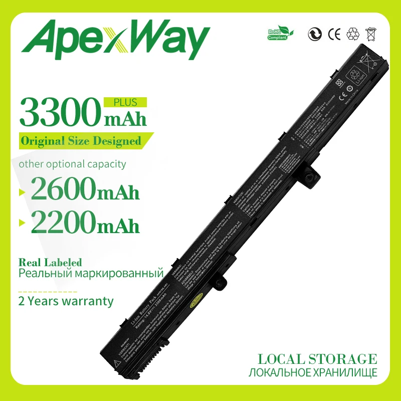 Apexway Аккумулятор для ноутбука ASUS A41N1308 A31N1319 X551M X551C X451C X451CA X551CA 0B110-00250100 | Компьютеры