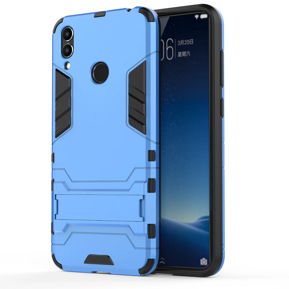 Peaktop для huawei Honor 8C резиновый корпус робот Броня телефон оболочка Защитная жесткая задняя крышка для Honor 8C 8 C Силикон+ ТПУ оболочка - Цвет: Blue