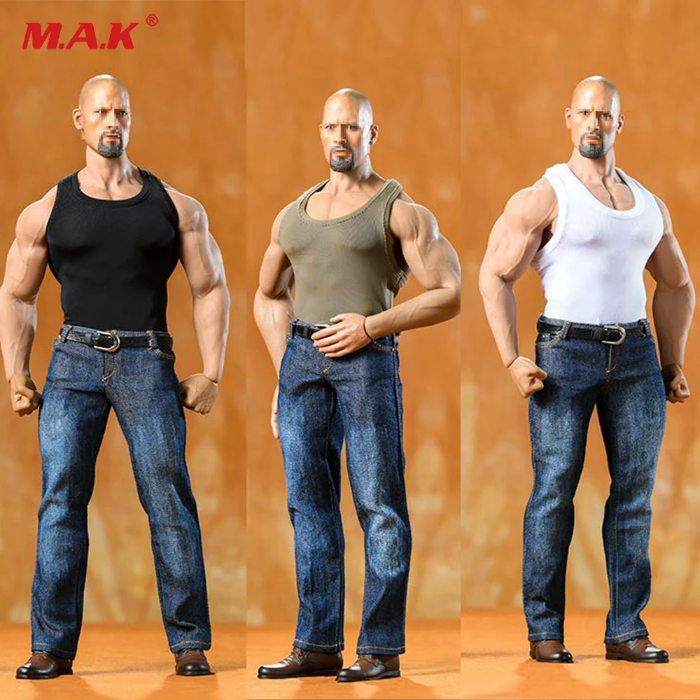 

M16 1/6 Male Clothes Tight Vest & Jean Pants Suit Fit For 12'' Muscle Man Action Figure Dolls