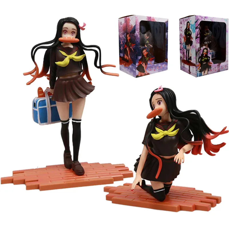 

New Anime Demon Slayer Figurine Kamado Nezuko Action Figure Kimetsu No Yaiba School Uniform Nezuko Figures PVC Model Toys Gifts