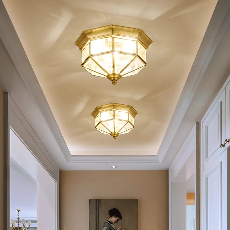 FSS Modern Crystal Ceiling Lights Home Lighting Indoor Light Fixtures Gold Round Aisle Lamp Barthroom Light