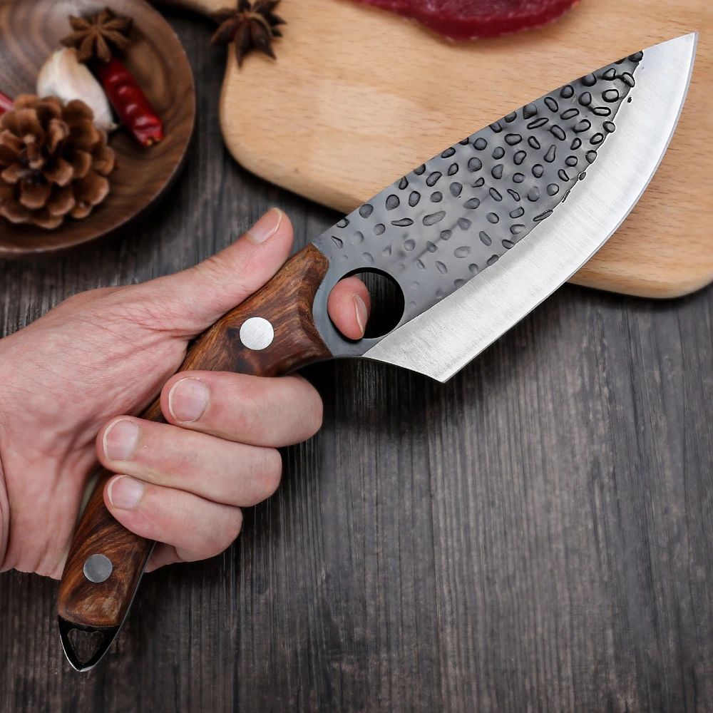 6 Inch Ultra Sharp Leaf Shape Big Boning Knife Kitchen Knife