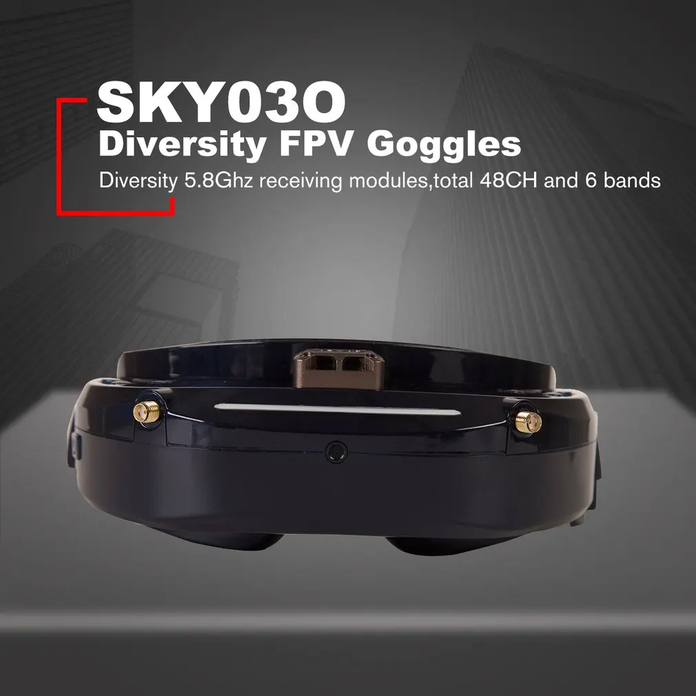 5,8 ГГц 48CH разнообразие FPV очки поддержка HDMI головы отслеживания с вентилятором DVR фронтальная камера для радиоуправляемого дрона