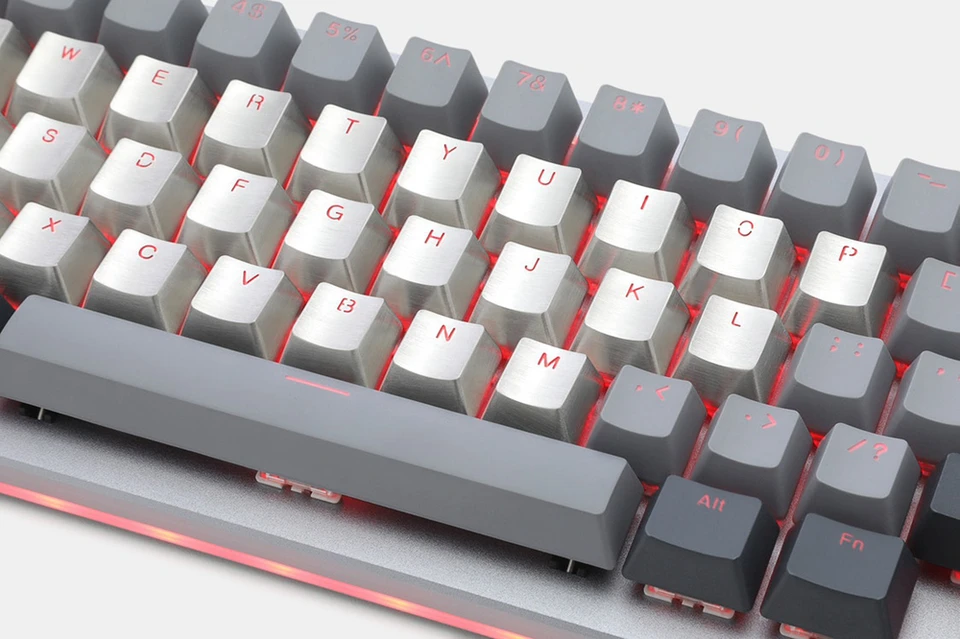 金属キーキャップ　ゲーミングキーボード Teamwolf-メカニカルキーボードゲーム用のシルバーカラーmx