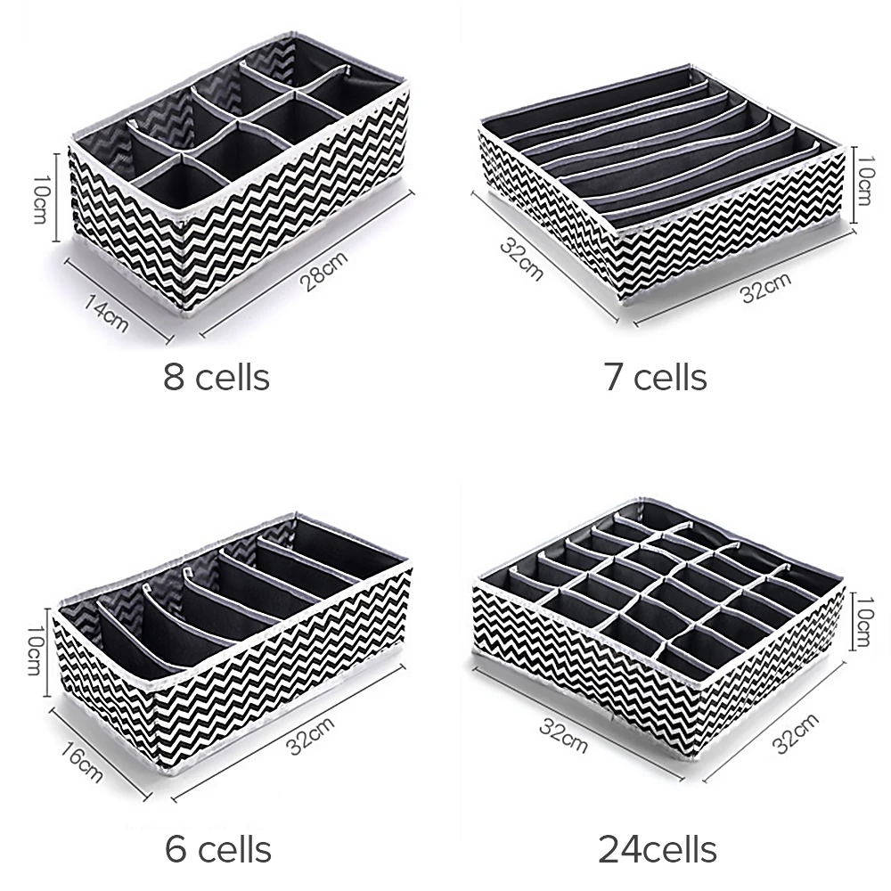 

Underwear Organizer Wardrobes Closet Drawer Dividers Boxes Foldable Storage Container Compartment Boxes for Bra Underpants Sock