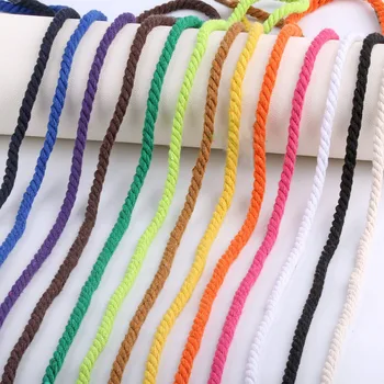 

5mm Cotton Cord Eco-Friendly Twisted Rope High Tenacity Thread DIY Textile Craft Woven String Home Decoration Touw 5m