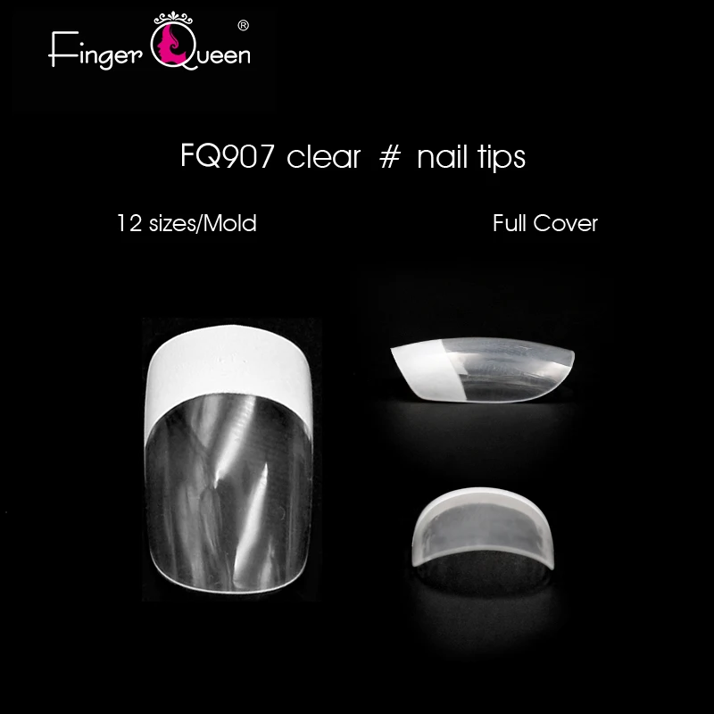 Fingerqueen 500 шт поддельные ногти длинные балерины французские акриловые кончики для ногтей квадратная голова накладные ногти советы для дизайна ногтей природа FQ907 - Цвет: clear