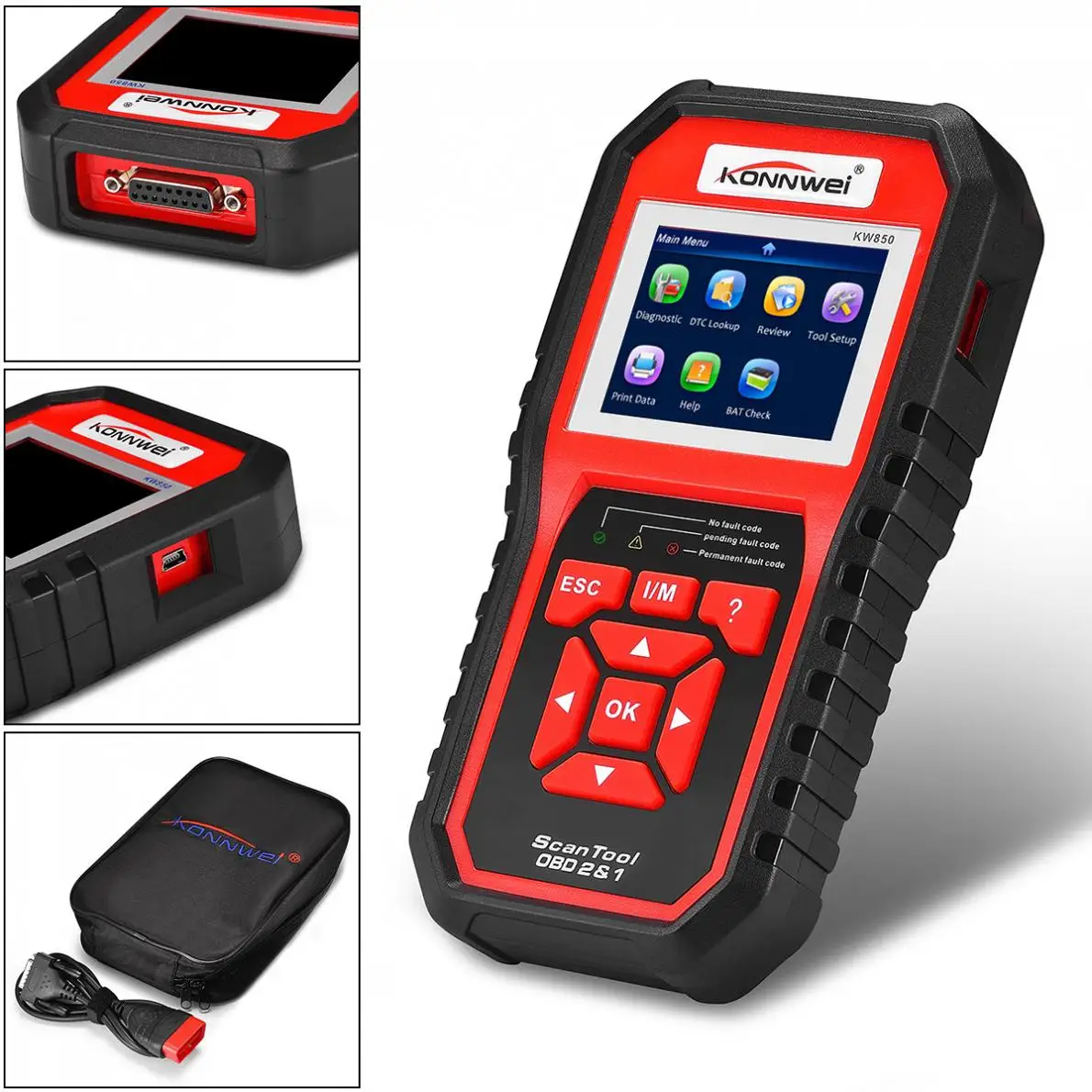 KONNWEI KW850 OBD 2 EOBD автомобильный автоматический сканер полный диагностический