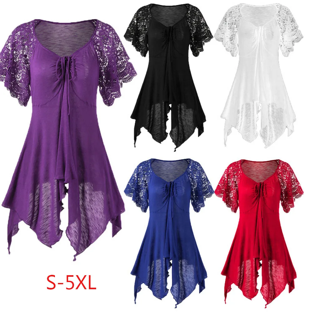 Женское платье с цветочным принтом кружевом и V образным вырезом|Платья| |