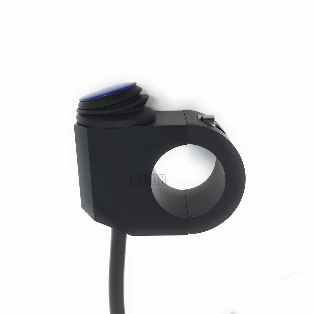 12V 16A 22-24 мм мотоцикл Водонепроницаемый руль переключатели головной светильник CNC кнопка включения с синим светильник 3 провода для мотоцикла