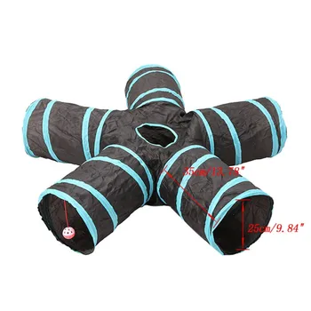

foldable pet tunnel multi-channel cat dog tent S type cat four way toy 2-5 hole channel portable reliable