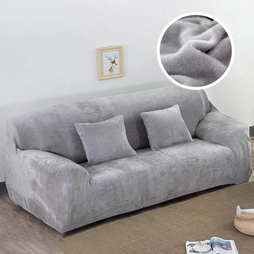 3-местный диван s чехол для дивана из бархатного эластичного материала 195-230 см 2 шт наволочка: 40 см Высокое качество Поддержка; ; Прямая поставка;# L4