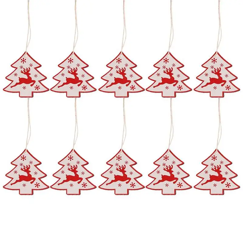 10/100 шт деревянные ручные поделки Рождественская елка украшения год Декор для дома - Цвет: 06