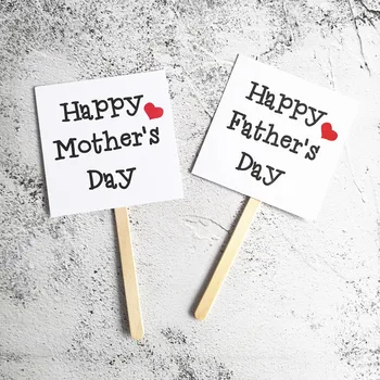 

10pcsHappy Mother's Day Father's Day Cake Topper Inserting Card Cake Flags Sticker Decor Banner Card Baking DIY Party Supplies